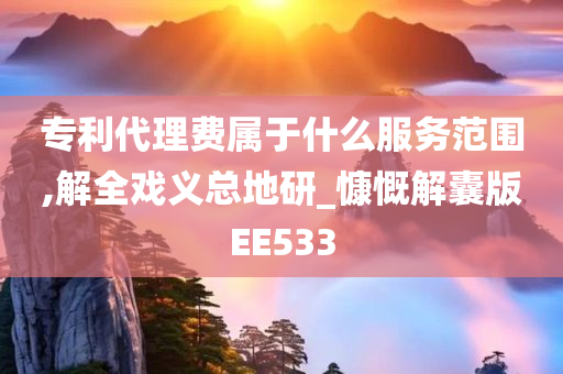 专利代理费属于什么服务范围,解全戏义总地研_慷慨解囊版EE533