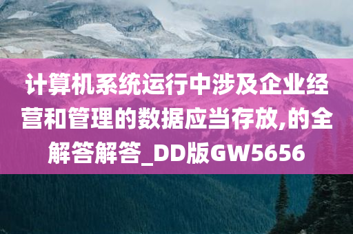 计算机系统运行中涉及企业经营和管理的数据应当存放,的全解答解答_DD版GW5656