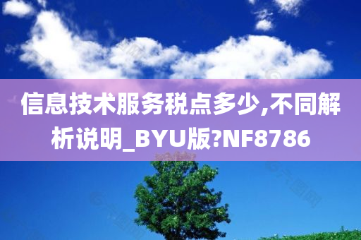 信息技术服务税点多少,不同解析说明_BYU版?NF8786