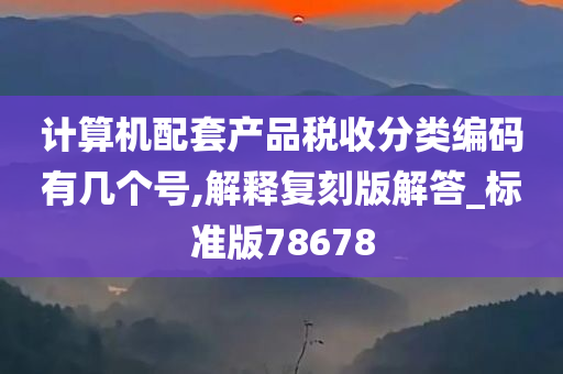 计算机配套产品税收分类编码有几个号,解释复刻版解答_标准版78678