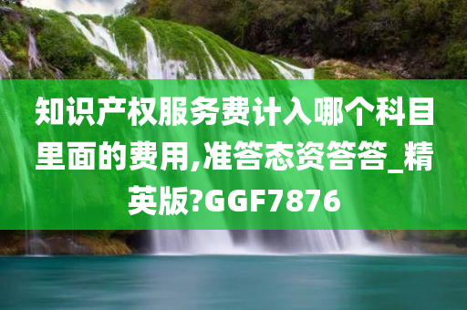 知识产权服务费计入哪个科目里面的费用,准答态资答答_精英版?GGF7876