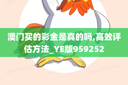 澳门买的彩金是真的吗,高效评估方法_YE版959252