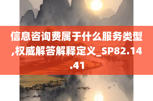 信息咨询费属于什么服务类型,权威解答解释定义_SP82.14.41