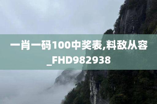 一肖一码100中奖表,料敌从容_FHD982938