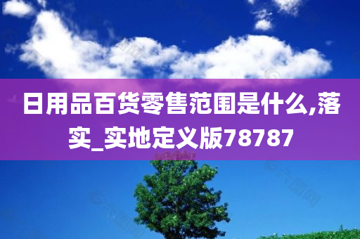 日用品百货零售范围是什么,落实_实地定义版78787