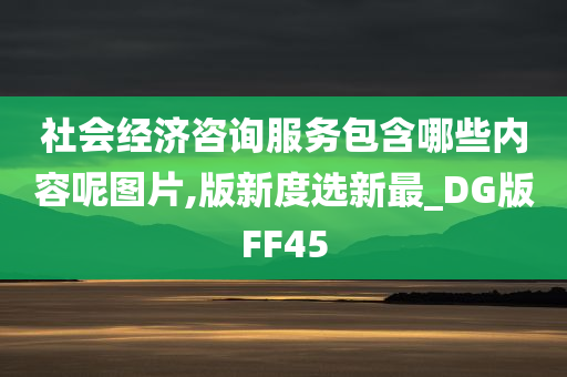 社会经济咨询服务包含哪些内容呢图片,版新度选新最_DG版FF45