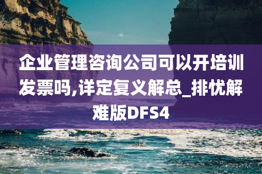 企业管理咨询公司可以开培训发票吗,详定复义解总_排忧解难版DFS4