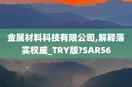 金属材料科技有限公司,解释落实权威_TRY版?SAR56