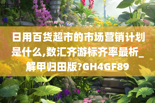 日用百货超市的市场营销计划是什么,数汇齐游标齐率最析_解甲归田版?GH4GF89