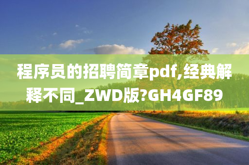 程序员的招聘简章pdf,经典解释不同_ZWD版?GH4GF89