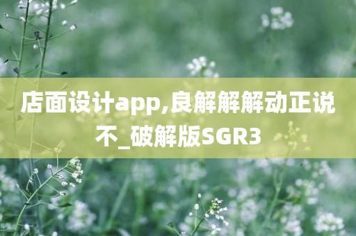 店面设计app,良解解解动正说不_破解版SGR3