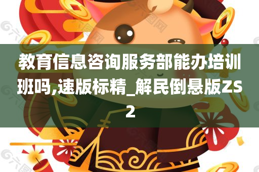 教育信息咨询服务部能办培训班吗,速版标精_解民倒悬版ZS2