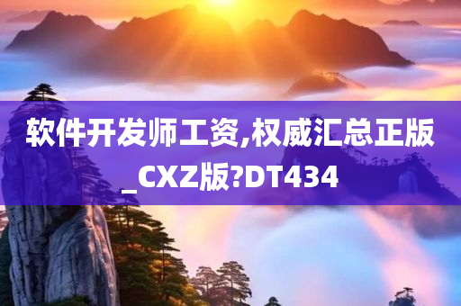 软件开发师工资,权威汇总正版_CXZ版?DT434