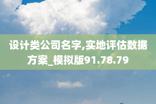 设计类公司名字,实地评估数据方案_模拟版91.78.79