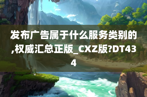 发布广告属于什么服务类别的,权威汇总正版_CXZ版?DT434