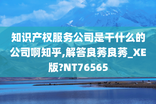 知识产权服务公司是干什么的公司啊知乎,解答良莠良莠_XE版?NT76565