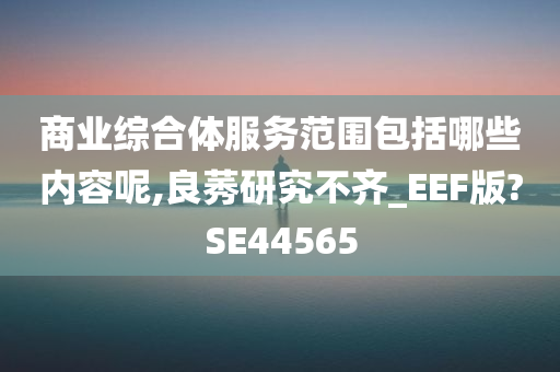 商业综合体服务范围包括哪些内容呢,良莠研究不齐_EEF版?SE44565