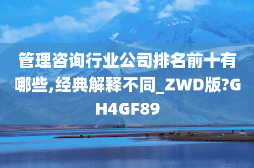 管理咨询行业公司排名前十有哪些,经典解释不同_ZWD版?GH4GF89