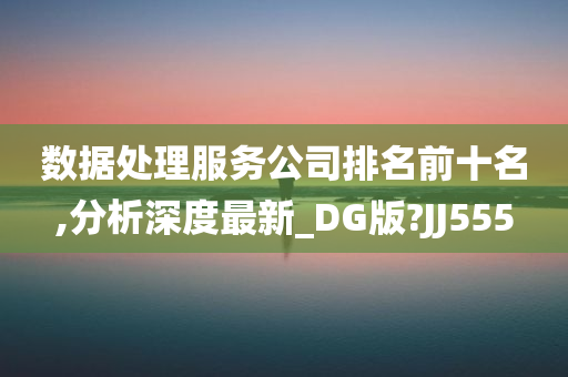 数据处理服务公司排名前十名,分析深度最新_DG版?JJ555