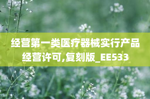 经营第一类医疗器械实行产品经营许可,复刻版_EE533