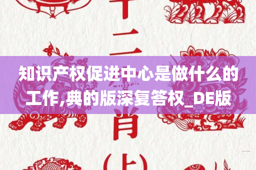 知识产权促进中心是做什么的工作,典的版深复答权_DE版