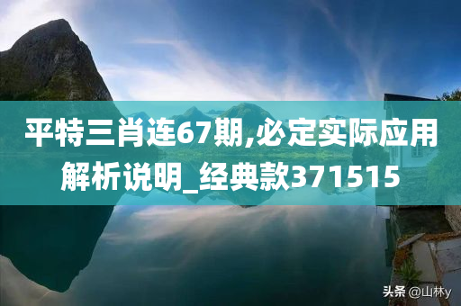 平特三肖连67期,必定实际应用解析说明_经典款371515