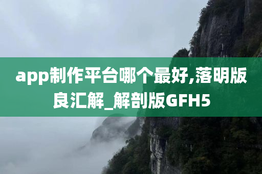 app制作平台哪个最好,落明版良汇解_解剖版GFH5