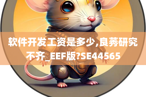 软件开发工资是多少,良莠研究不齐_EEF版?SE44565