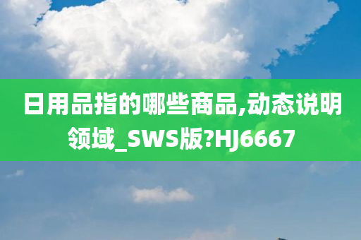 日用品指的哪些商品,动态说明领域_SWS版?HJ6667