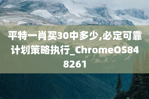 平特一肖买30中多少,必定可靠计划策略执行_ChromeOS848261