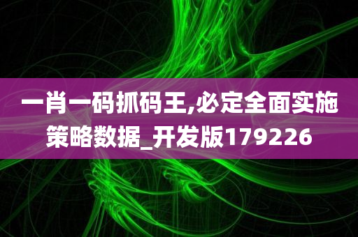 一肖一码抓码王,必定全面实施策略数据_开发版179226