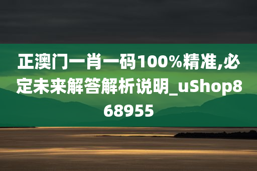 正澳门一肖一码100%精准,必定未来解答解析说明_uShop868955