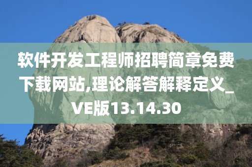 软件开发工程师招聘简章免费下载网站,理论解答解释定义_VE版13.14.30