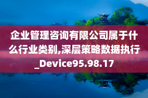 企业管理咨询有限公司属于什么行业类别,深层策略数据执行_Device95.98.17