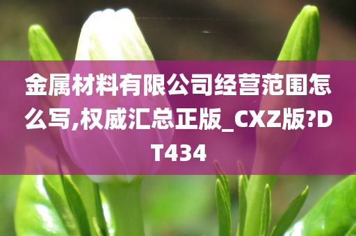 金属材料有限公司经营范围怎么写,权威汇总正版_CXZ版?DT434