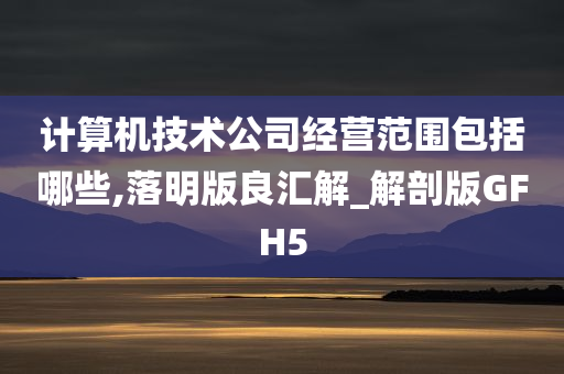 计算机技术公司经营范围包括哪些,落明版良汇解_解剖版GFH5