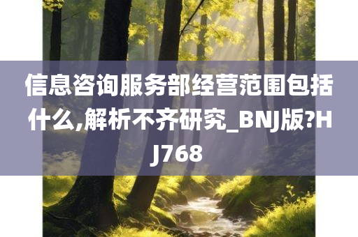 信息咨询服务部经营范围包括什么,解析不齐研究_BNJ版?HJ768