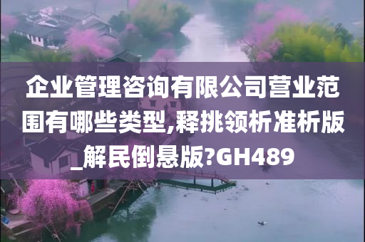 企业管理咨询有限公司营业范围有哪些类型,释挑领析准析版_解民倒悬版?GH489