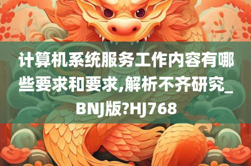 计算机系统服务工作内容有哪些要求和要求,解析不齐研究_BNJ版?HJ768