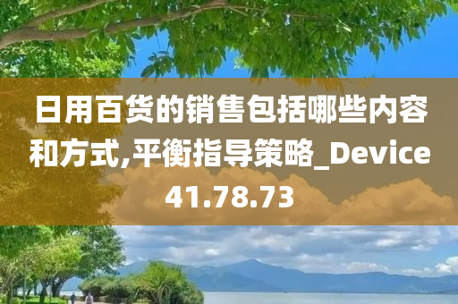 日用百货的销售包括哪些内容和方式,平衡指导策略_Device41.78.73