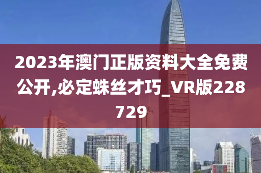 2023年澳门正版资料大全免费公开,必定蛛丝才巧_VR版228729