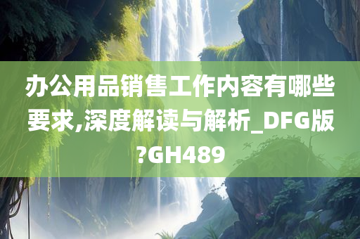 办公用品销售工作内容有哪些要求,深度解读与解析_DFG版?GH489