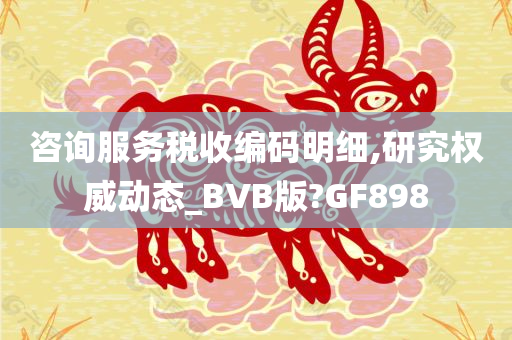 咨询服务税收编码明细,研究权威动态_BVB版?GF898