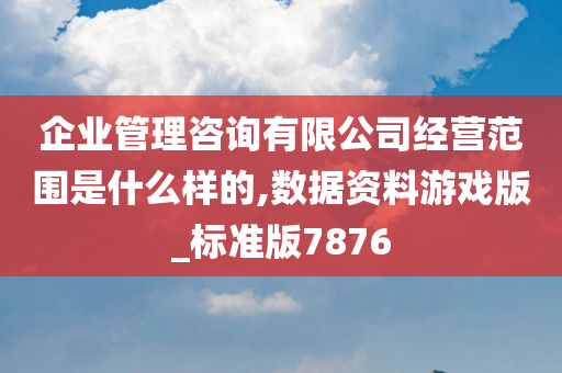 企业管理咨询有限公司经营范围是什么样的,数据资料游戏版_标准版7876