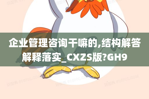 企业管理咨询干嘛的,结构解答解释落实_CXZS版?GH9