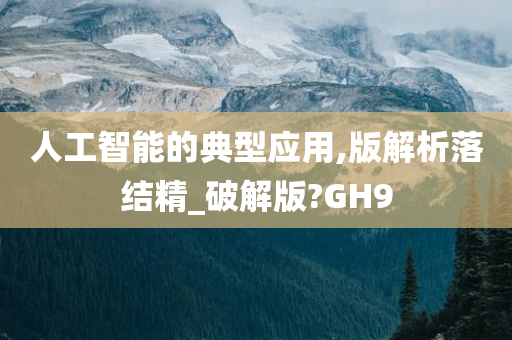 人工智能的典型应用,版解析落结精_破解版?GH9