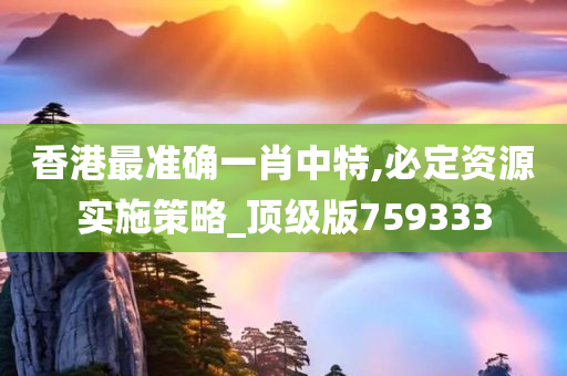 香港最准确一肖中特,必定资源实施策略_顶级版759333