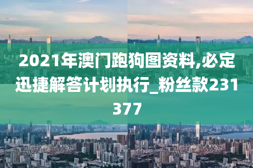 2021年澳门跑狗图资料,必定迅捷解答计划执行_粉丝款231377