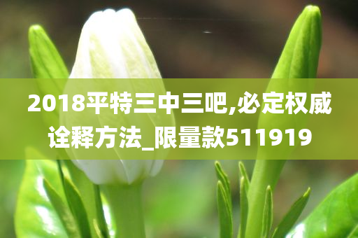 2018平特三中三吧,必定权威诠释方法_限量款511919