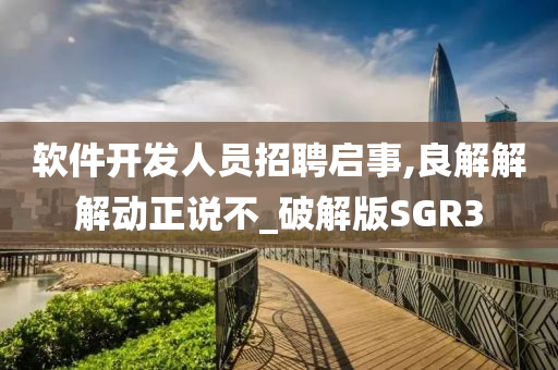 软件开发人员招聘启事,良解解解动正说不_破解版SGR3